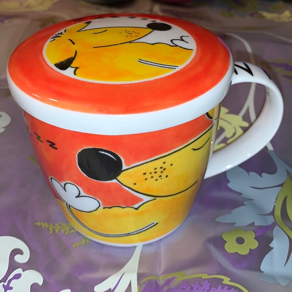 Gallery by Inhesion Dog Cute Sleeping 💤 Mug Cup With Lid